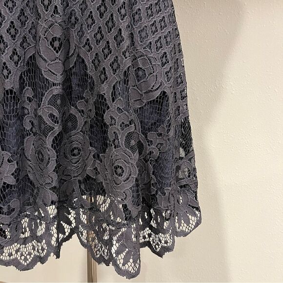 Lulus Charlotte Charcoal Grey Lace Skater Dress - Picture 7 of 15
